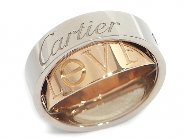 Nhẫn Cartier love ring vàng K18WG/PG size 48