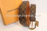 TL38 Thắt lưng nam Louis Vuitton damier nâu logo vàng size 100